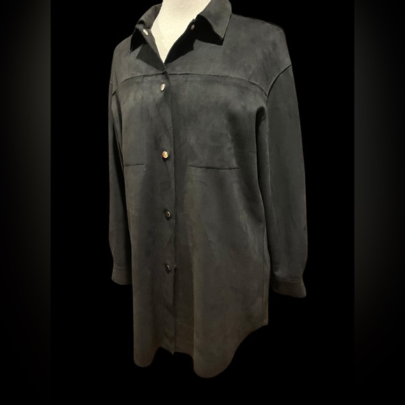 Zara Faux Suede snap front Shacket - Picture 1 of 7